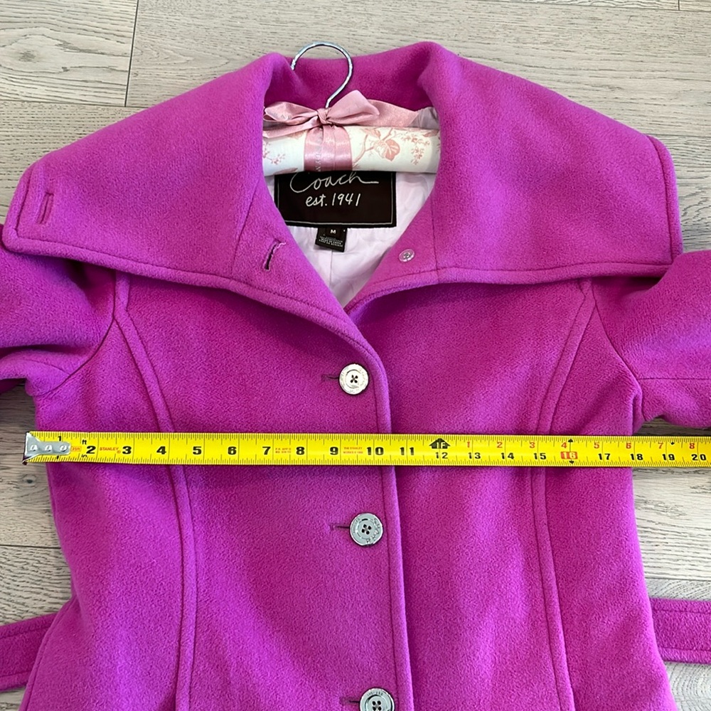 Coach Belted Wool Coat size Medium - Picture 6 of 9
